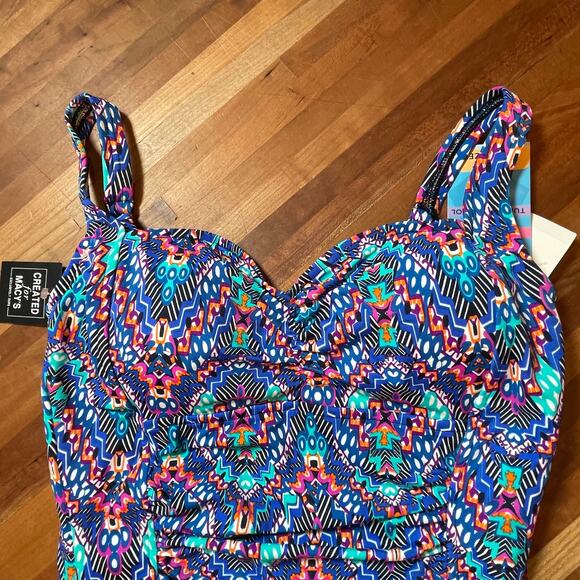 Swim Solutions Women's Tummy-Control Shirred One-Piece Swimsuit,12 - Picture 12 of 12